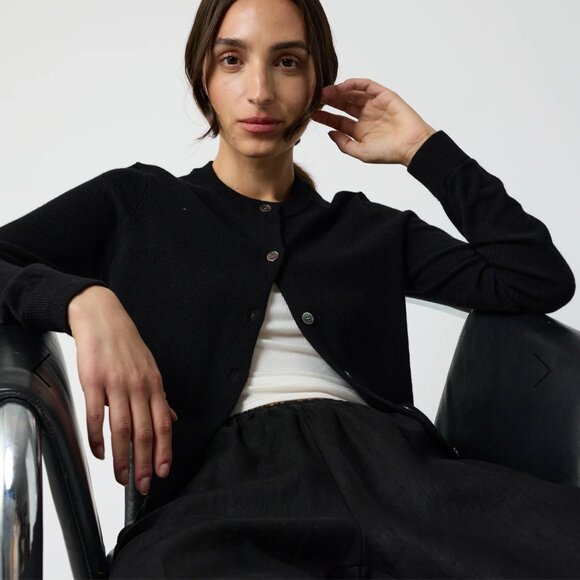 Almina Concept Classic Crew Wool Cardigan - Picture 2 of 10